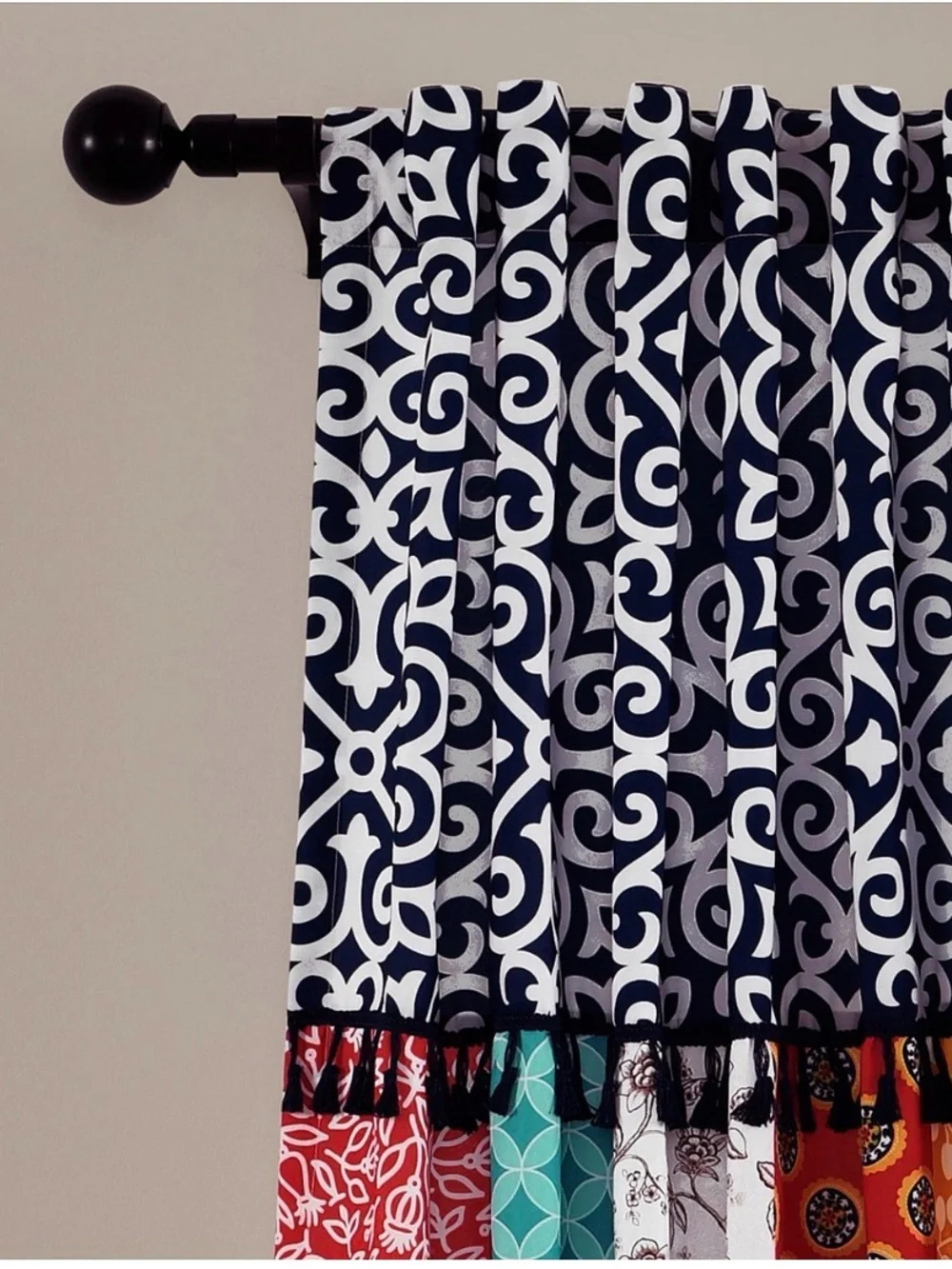 Lush Decor boho Multi-Color set of 2 curtain panels 45x95” new